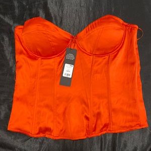 When I Lose Control Satin Corset - Orange